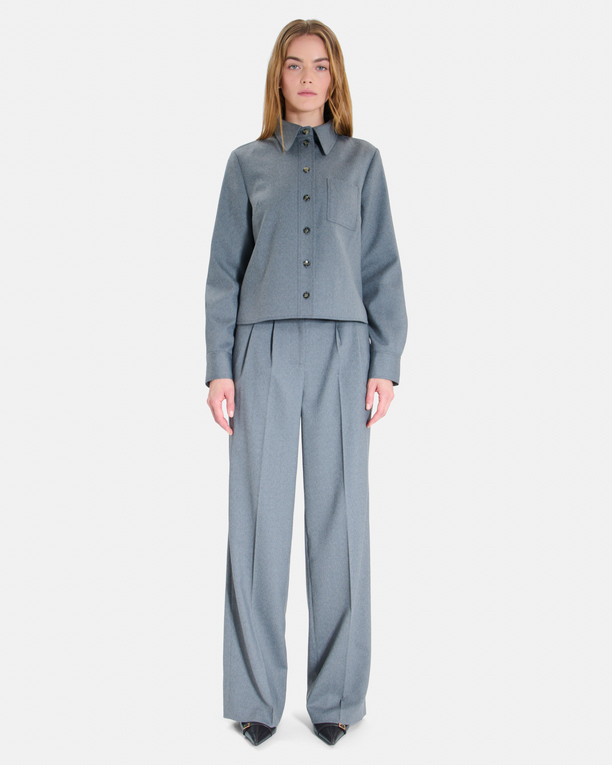 Conie Shirt Modern grey shirt with a classic collar ZAPA