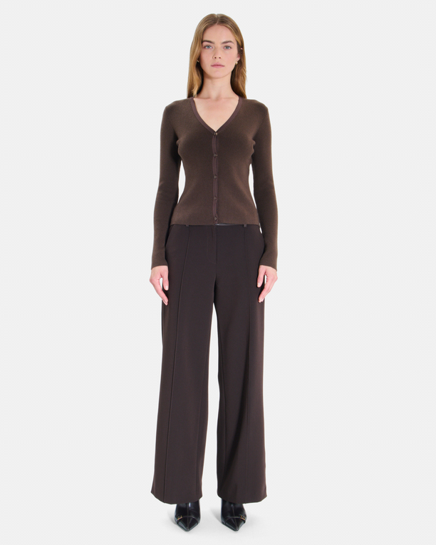 Gahano Vest Hazelnut ribbed knit sleeveless sweater ZAPA