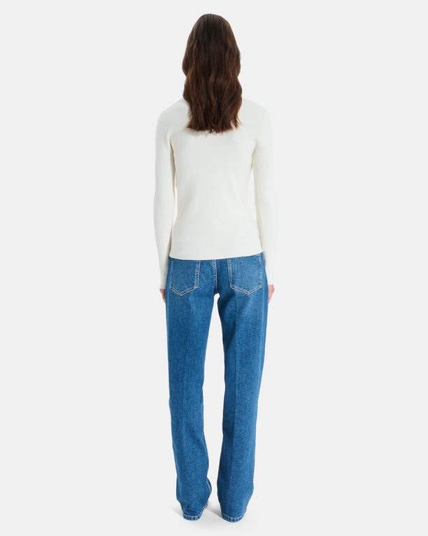 Gally Vest Cream knit button-up cardigan ZAPA