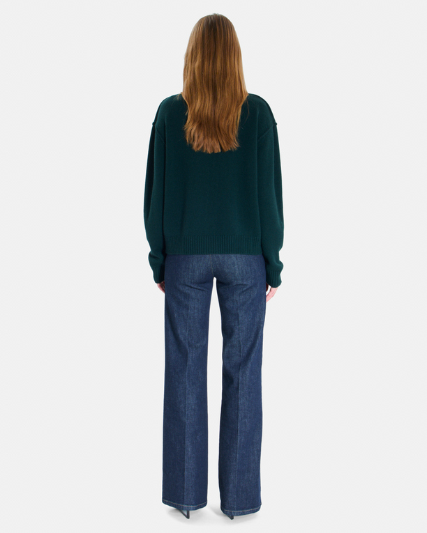 Gatty vest Green cashmere button-front V-neck cardigan ZAPA