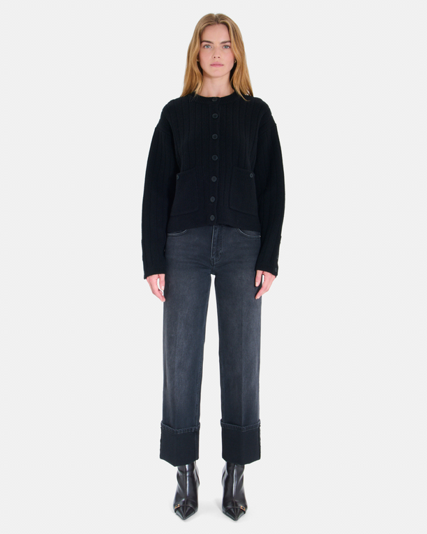 Gelina Vest Black merino wool vest ZAPA