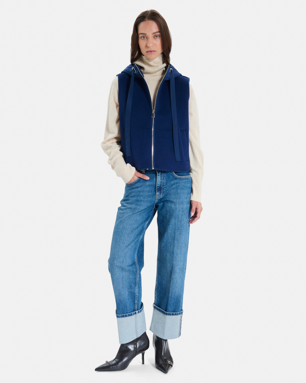 Grinny Vest Royal blue wool sleeveless vest ZAPA