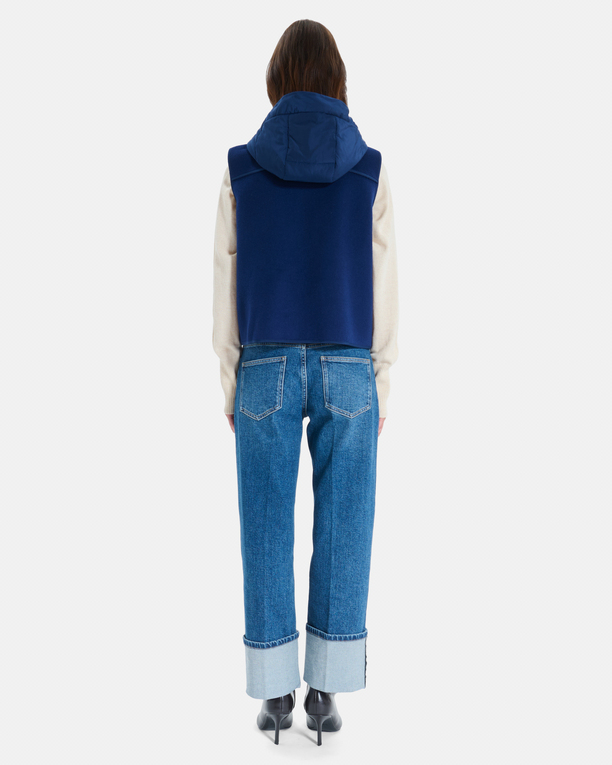 Grinny Vest Royal blue wool sleeveless vest ZAPA