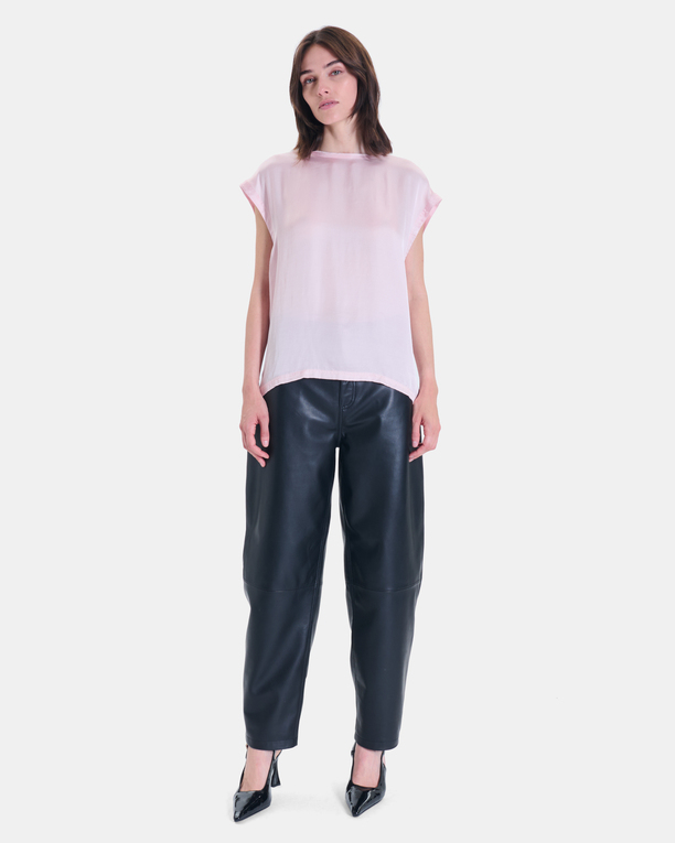 Top Tracy Pink short-sleeved viscose top ZAPA