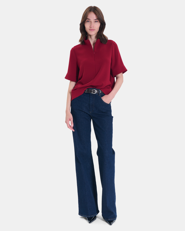 Top Tymma Red oversized high-neck top ZAPA