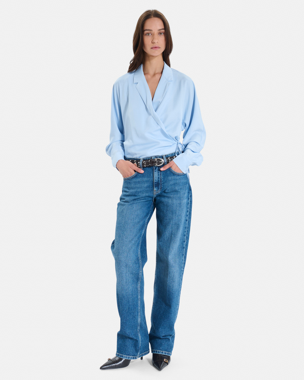 Top Taran Light blue crossover top ZAPA