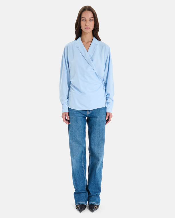 Top Taran Light blue crossover top ZAPA