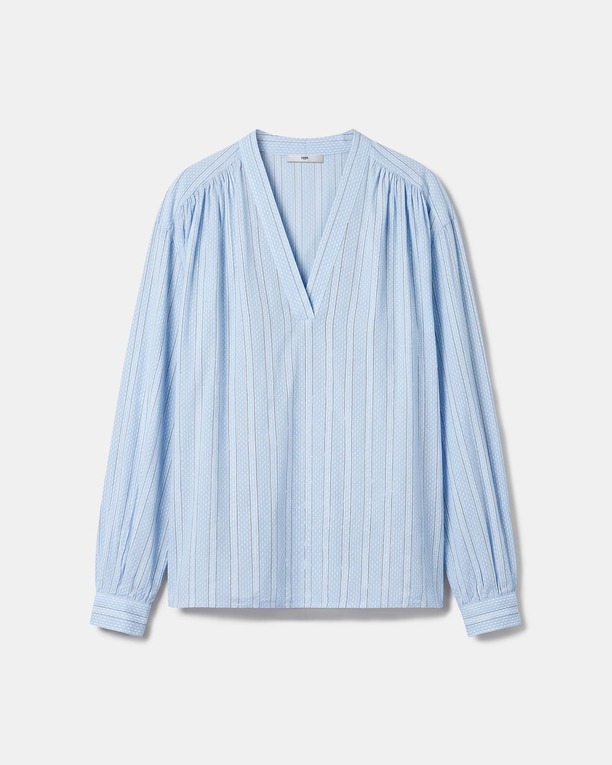 Brielle Blouse Flowy long-sleeved V-neck striped blouse ZAPA