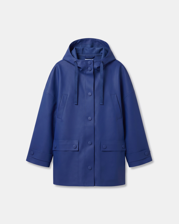 Tim Trench Royal blue hooded trench coat ZAPA