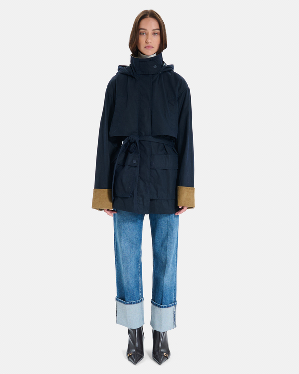 Tabi Trench Fitted nighttime trench coat in cotton ZAPA