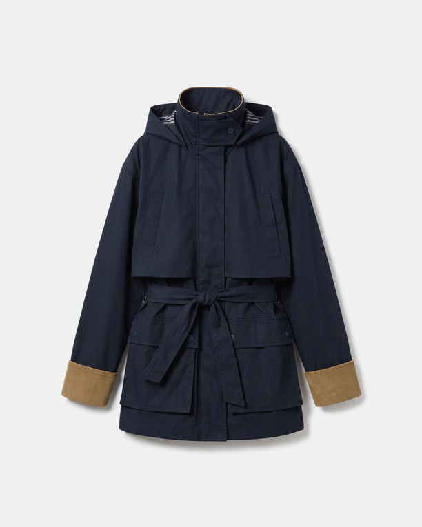 Tabi Trench Fitted nighttime trench coat in cotton ZAPA
