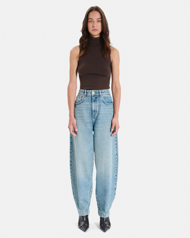 Jean Pia Vintage blue cotton barrel jeans ZAPA