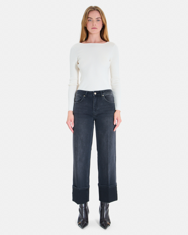 Jean Popus Black straight jeans ZAPA