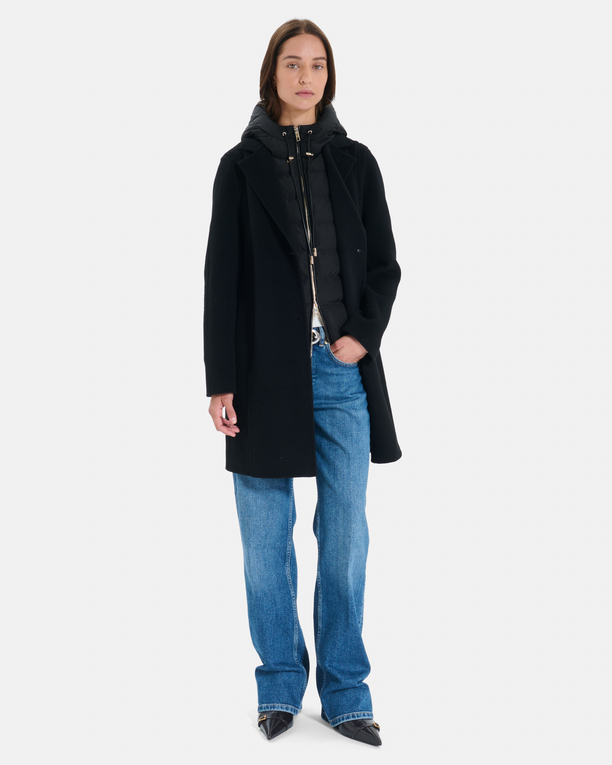 Mayra Coat Long wool coat with removable hood ZAPA