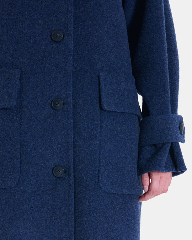 Maeline Coat Indigo wool coat ZAPA