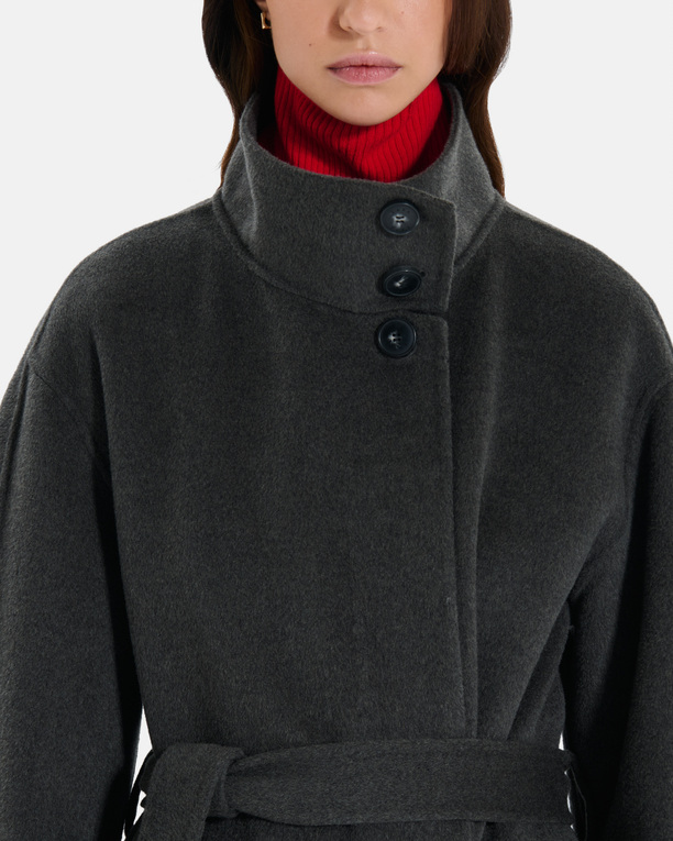 Melissa Coat Long wool coat with a high collar ZAPA
