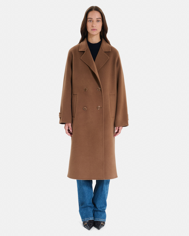 Milo Coat Long cinnamon wool coat ZAPA