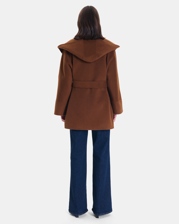 Maylone Coat Oversized tobacco wool coat ZAPA