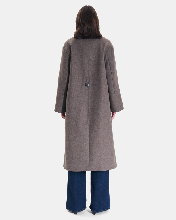 Manoli Coat Long hazelnut wool coat ZAPA