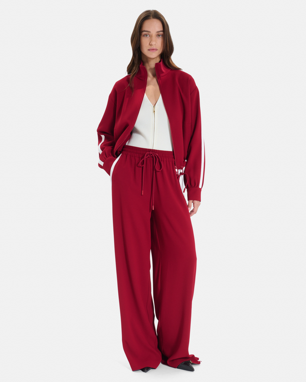 Posy Pants Flowing drawstring trousers with white side stripes ZAPA