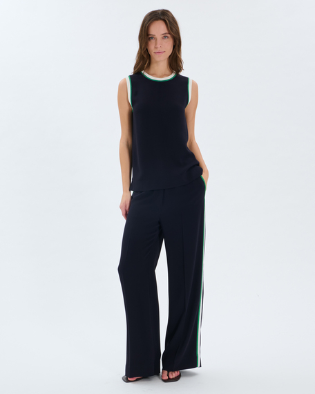 Top troy nighttime contrast neckline top zapa