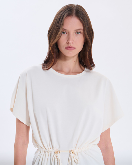 Toria top ecru top with a cinched waist zapa