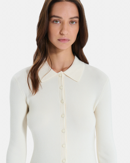 Gally vest cream knit button-up cardigan zapa