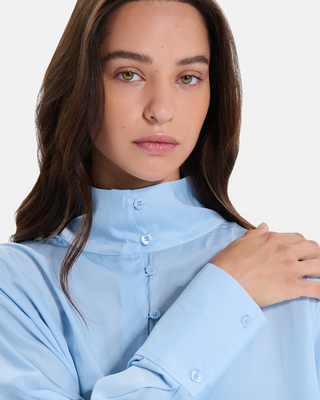 Top tobias light blue long-sleeved top with a high neck zapa