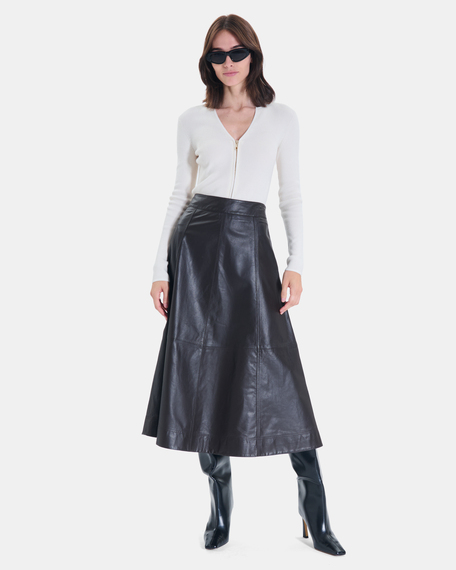 Julie skirt long pleated chocolate skirt zapa