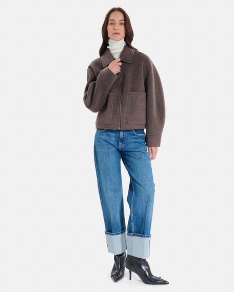 Moby coat short reversible wool coat zapa