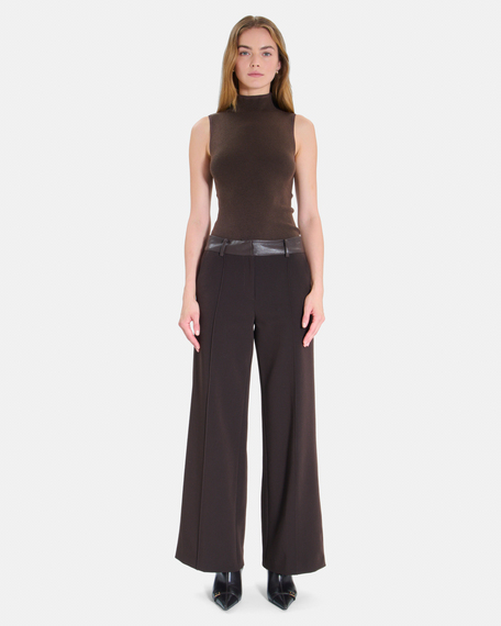 Panache trousers chocolate wide-leg trousers zapa