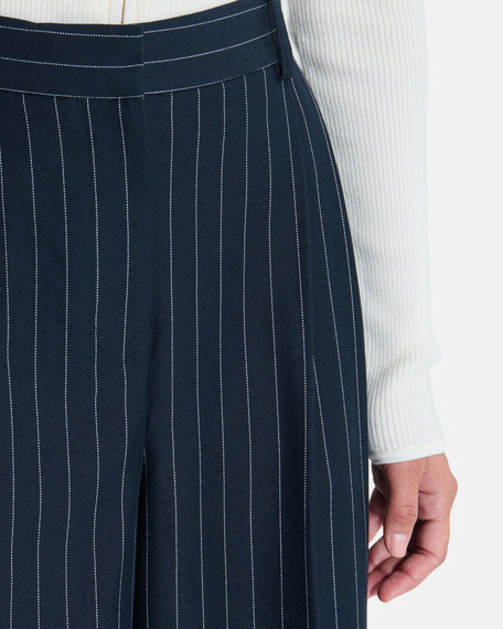 Paper pants wide-leg navy blue striped trousers zapa