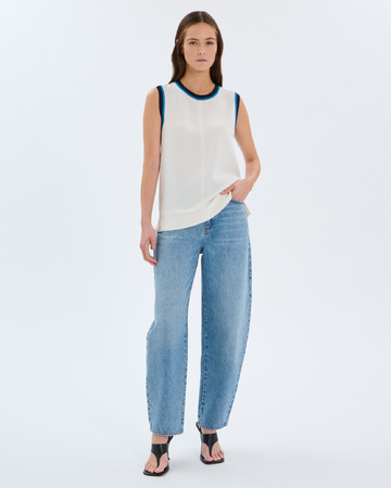 Top Troy Ecru contrast neckline top ZAPA
