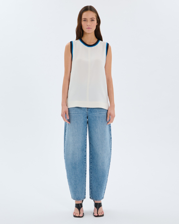 Top Troy Ecru contrast neckline top ZAPA