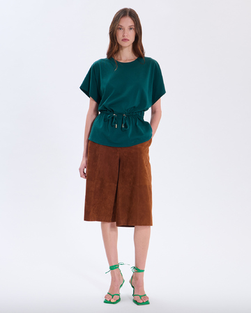 Top Toria Green top with a cinched waist ZAPA