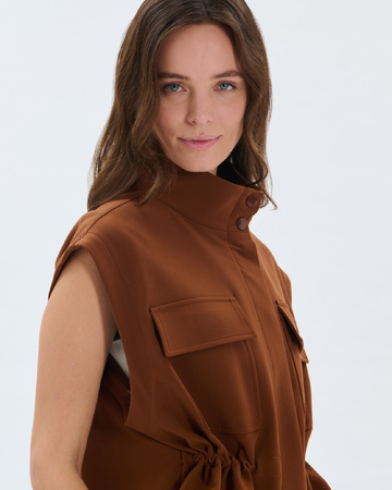 Vahita Jacket Mahogany jacket with removable sleeves ZAPA