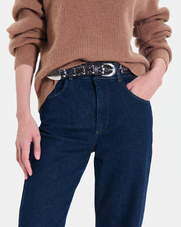 Crown Belt Chocolate braided leather belt ZAPA