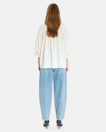 Cora shirt Cream wool loose-fitting shirt ZAPA