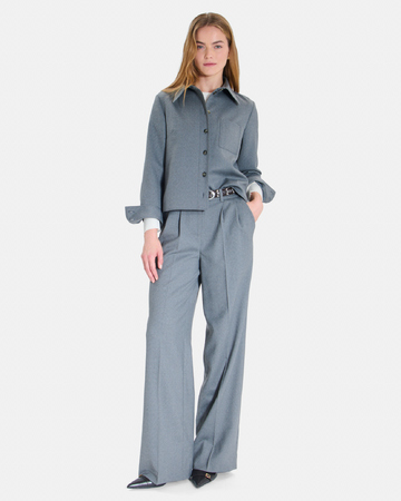 Conie Shirt Modern grey shirt with a classic collar ZAPA