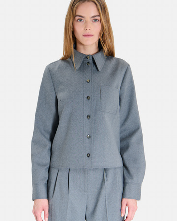 Conie Shirt Modern grey shirt with a classic collar ZAPA