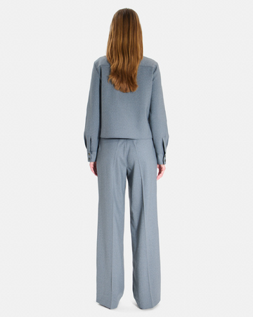 Conie Shirt Modern grey shirt with a classic collar ZAPA