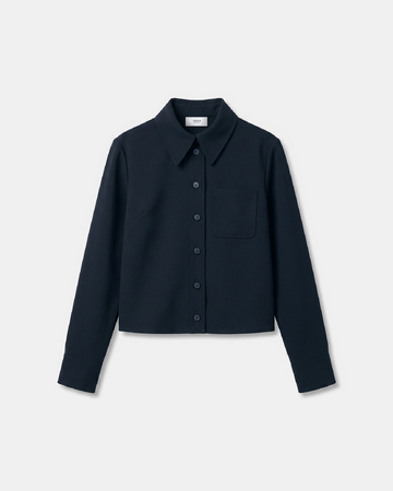 Conie Shirt Modern black shirt with a classic collar ZAPA