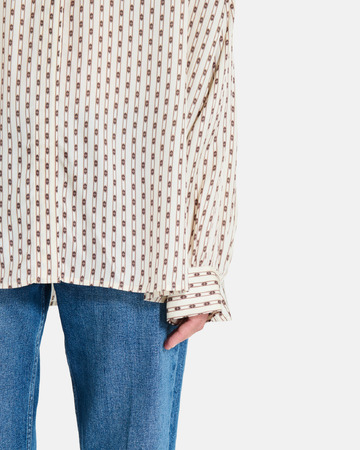 Clyde Shirt Beige geometric print flowy shirt ZAPA