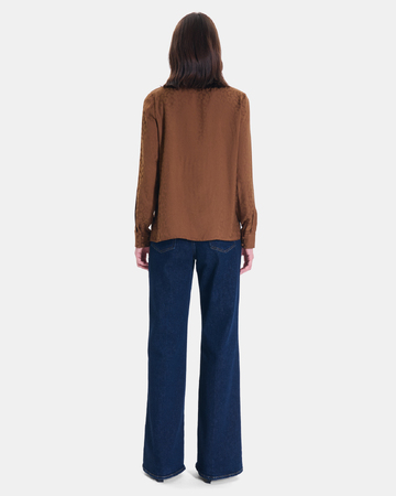 Carma shirt Straight-cut tobacco-colored shirt with a classic collar ZAPA