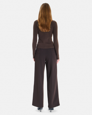 Gahano Vest Hazelnut ribbed knit sleeveless sweater ZAPA