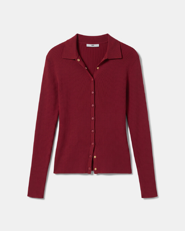 Gally vest Red knit button-up vest ZAPA