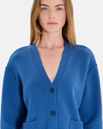 Gatty vest Indigo cashmere buttoned V-neck cardigan ZAPA
