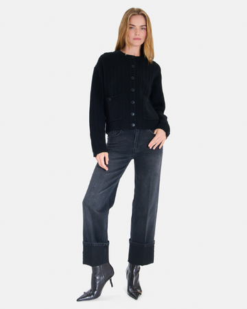 Gelina Vest Black merino wool vest ZAPA