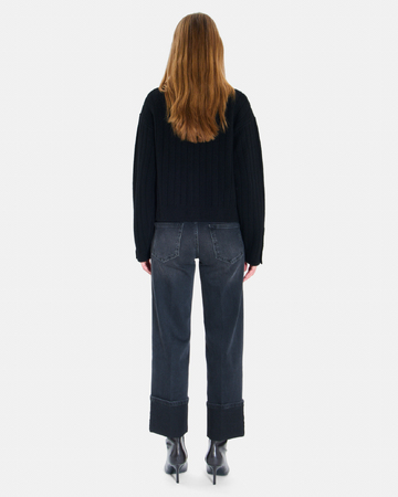 Gelina Vest Black merino wool vest ZAPA