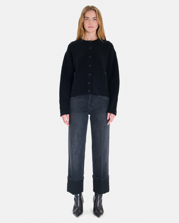 Gelina Vest Black merino wool vest ZAPA
